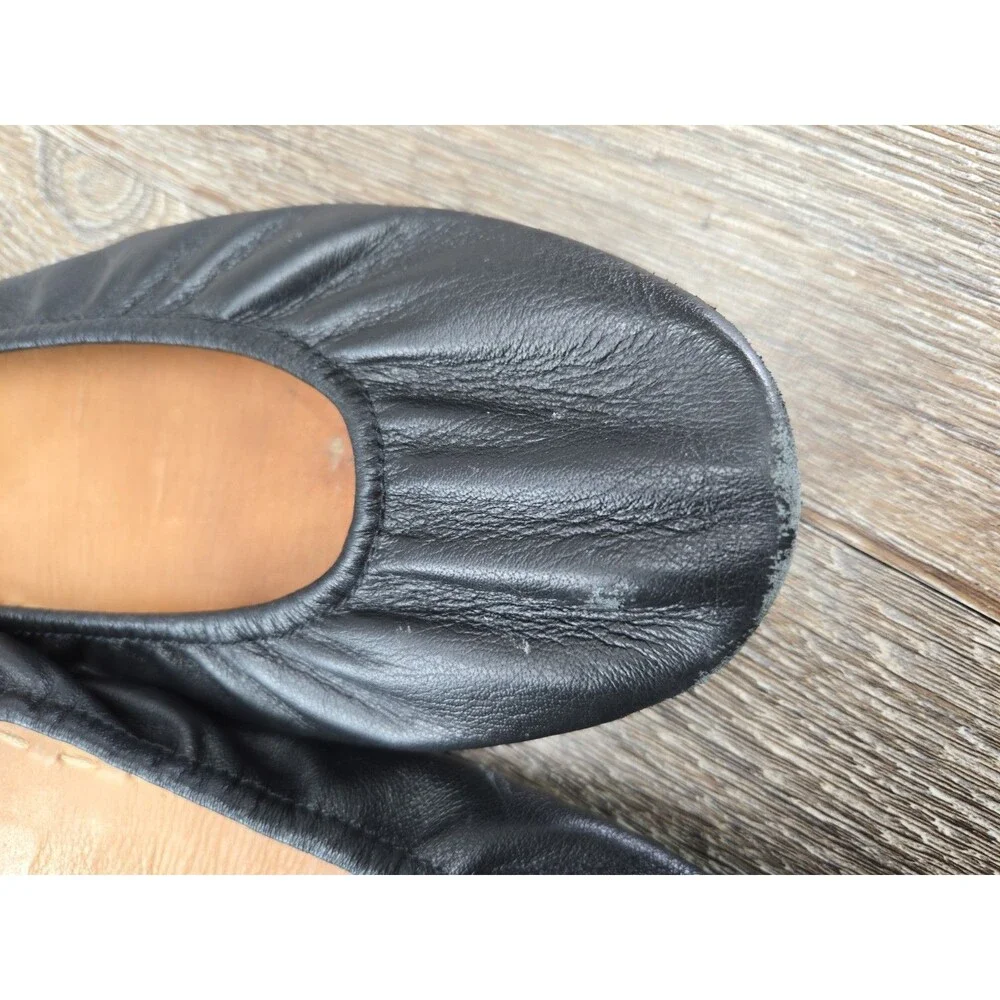 Tieks by Gavrieli Matte Black Leather Ballet Flats Women’s Size 13 Foldable
